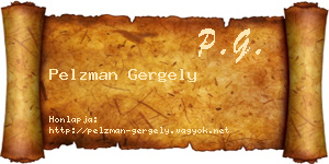 Pelzman Gergely névjegykártya